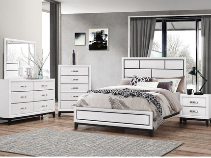 2 Drawer Nightstand With Handles Furniture For Bedroom - White