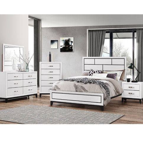 2 Drawer Nightstand With Handles Furniture For Bedroom - White