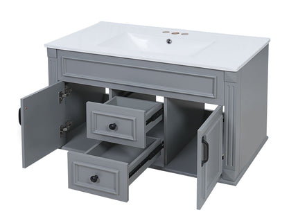 French Simple Style Wall Mounted Bathroom Cabinet With Sink