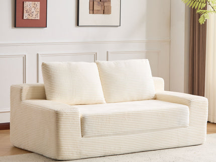 Comfortable Deep Seat Loveseat Sofa Bed, Reversible Cushion With Pillows