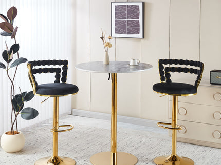 Modern Bar Chair With Iron Tube Legs, Soft Cushions And Comfortable Backrest (Set of 2)