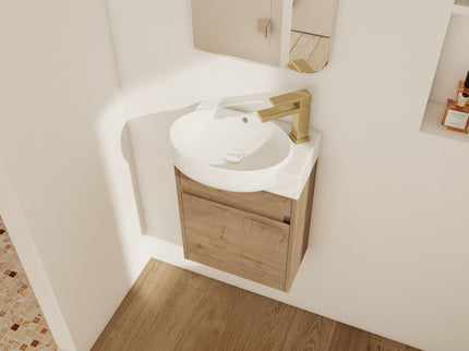 Modern Bathroom Vanity With Ceramic Basin, Wall Mounted Floating Sink Combo, Storage Cabinet