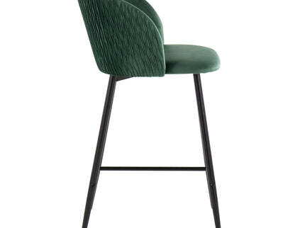 Fran - Pleated Waves Contemporary Fixed Height Counter Stool (Set of 2)