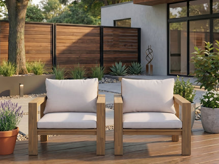 Stylish Outdoor Chair Set With Cushions For Garden (Set of 2)