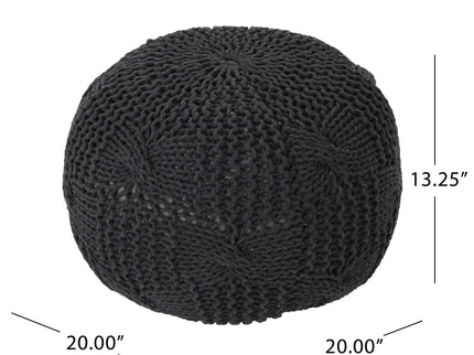 Bordeaux - Knitted Round Pouf