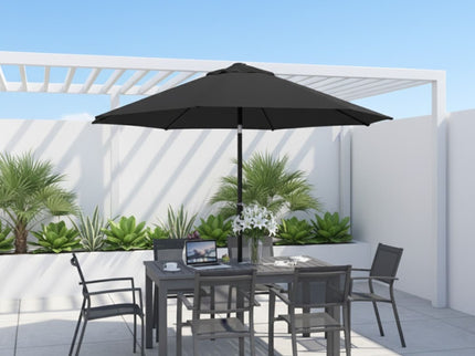 Umbrella With Crank Lift & Tilt, UV-Resistant Canopy For Patio
