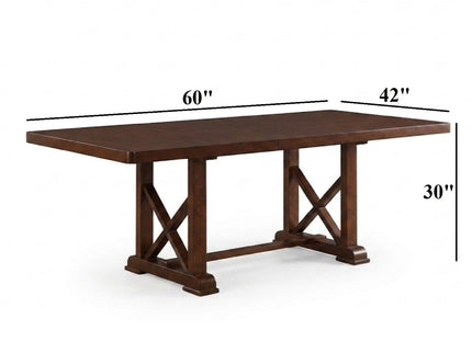 Dining Table With Leaf And Unique X Design Base - Cherry