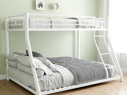 Bunk Bed Frame With Ladder And Guardrail, Heavy Duty Noise Free Design Metal Construction