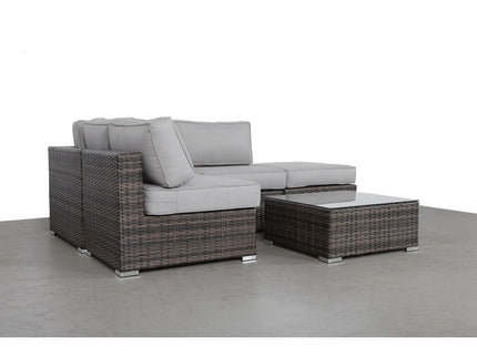 Seating Set With Cushions Handcrafted Wicker Design