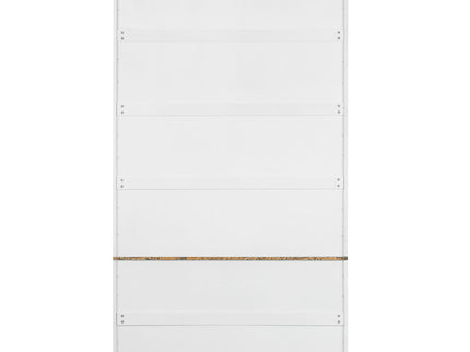 Tall Bookcase Storage Cabinet With 3 Open Shelves & Fluted Double Doors