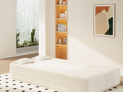 Modern Floor Sofa With 2 Pillows, Twin Size For Living Room
