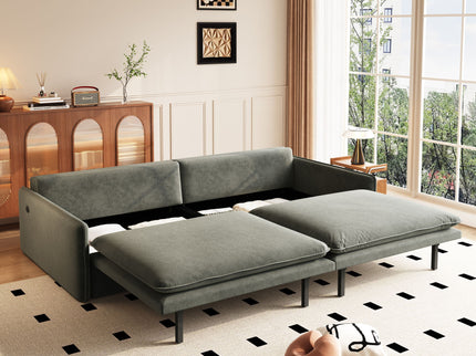 4 Seat Convertible Sleeper Sofa Bed, Modern With Storage
