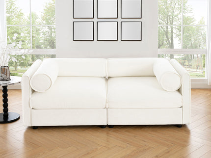 Stylish Sofa With Storage Seat And Cylindrical Backrest