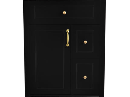 Elegant Bathroom Vanity With Ceramic Sink, Soft Close Doors And Drawers, Double Storage Racks