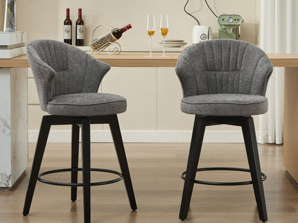 Wing Back Swivel Bar Stools (Set of 2)