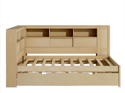 Daybed With Storage Shelves, USB Charging, And Trundle Bed