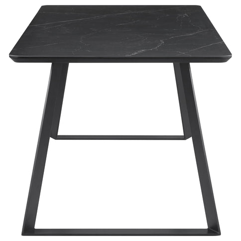 Smith - Rectangular Top Dining Table With 3 Drawers - Black