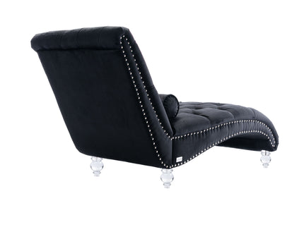 Chaise Lounge Indoor, Button Tufted Upholstered Chaise Lounge Chair With Pillow
