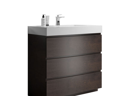 Alice - Bathroom Vanity With Large Storage Freestanding Bathroom Vanity, Sink For Modern Bathroom, One-Piece Sink Basin Without Drain And Faucet