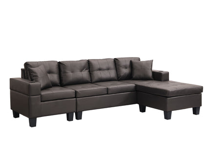 Modern Sectional Sofa Set With Chaise Lounge And Cup Holder
