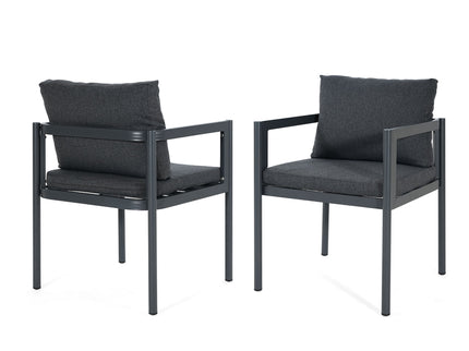 7 Piece Outdoor Dining Set With Table And 6 Chairs - Black / Gray / Teak