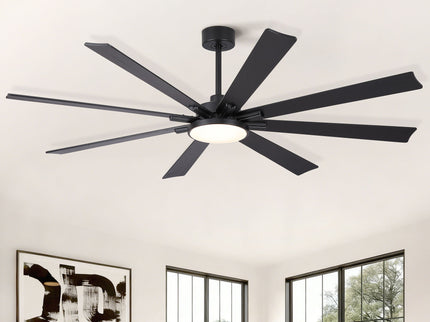 Large Ceiling Fan With Dimmable LED Light 8 Blades Remote Control, Reversible DC Motor