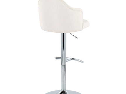 Ahoy - Contemporary Adjustable Barstool With Swivel With Rounded T Footrest (Set of 2)