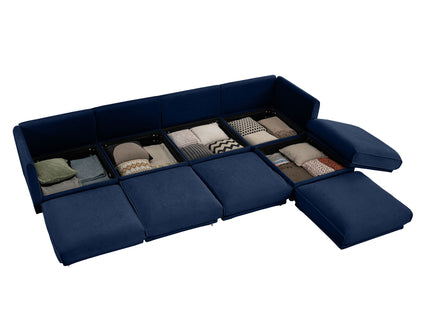 Contemporary Elegant Sofa With Storage And Ottoman