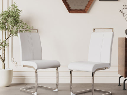Modern Dining Chairs With Padded Seat, High Back