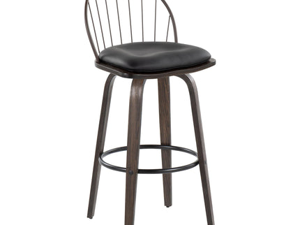 Riley - Industrial / Urban Fixed Height Barstool With Swivel With Removable Cushion (Set of 2)