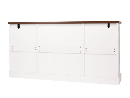 Barn Door Storage Cabinet With 2 Drawers & Door Rack, Adjustable Shelves