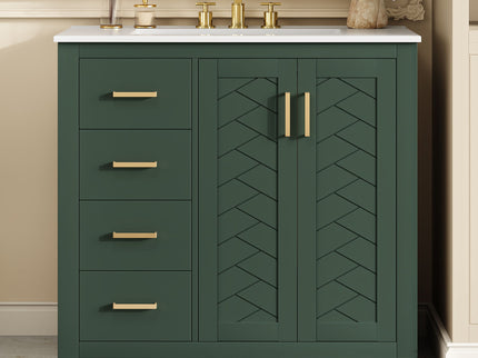 Bathroom Vanity With Sink Combo, Storage Cabinet, Freestanding Set With 3 Drawers & Soft Closing Doors