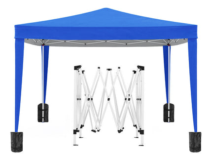 10'X10' Folding Canopy With 4 Removable Sidewalls Outdoor Event Shelter UPF 50+ Gazebo Portable Tents For Parties Beach Camping Wedding Ez Pop Up Canopy 4 Pieces Weight Bag + Carry Bag
