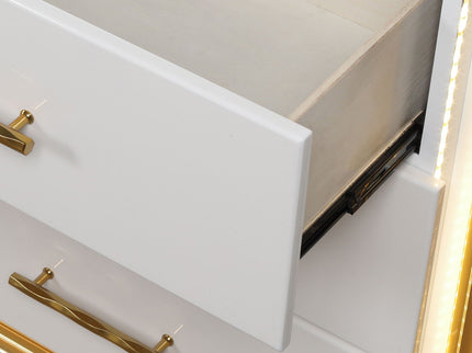 Obsession - 6 Drawer LED Dresser - White