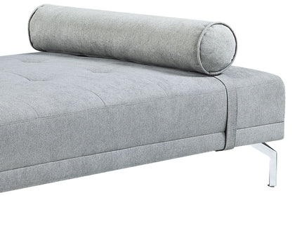 Quenti - Velvet Sofa Bed With Pillow - Gray