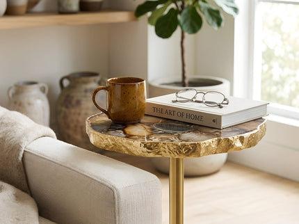 Champaign - Round Accent Table - Gold