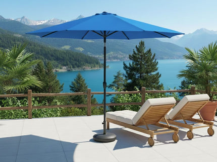 Patio Umbrella With Crank Lift And Tilt, UV-Resistant Canopy