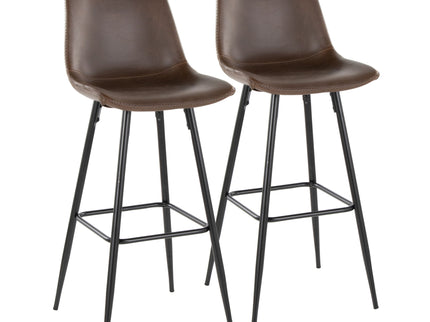 Durango - Industrial / Urban Fixed Height Barstool Square Footrest (Set of 2) - Black / Espresso
