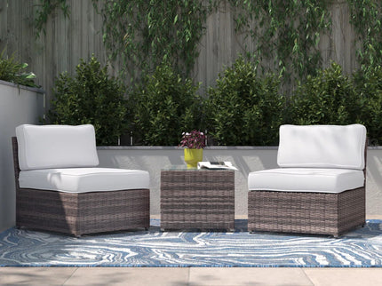 Modern Wicker Outdoor Seating Set With Cushions