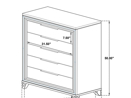 5 Drawer Bedroom Chest Of Drawers - White