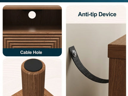 Nightstand With Charging Station & Storage