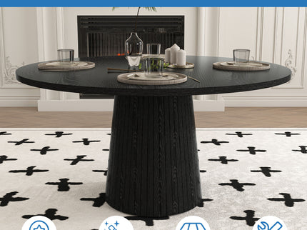 Round Dining Table With Strip Base