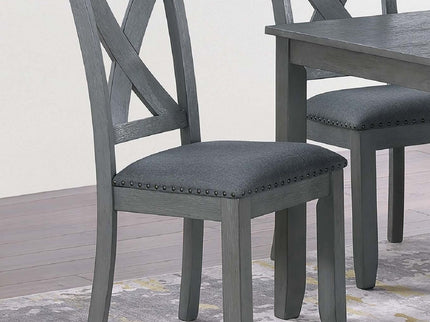 7 Piece Dining Room Furniture, Table And 6 Chairs Set - Gray