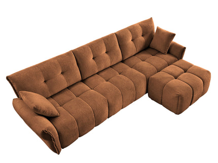 Sofa Set With Ottoman And Pillows, Textured, High Resilience Cushions