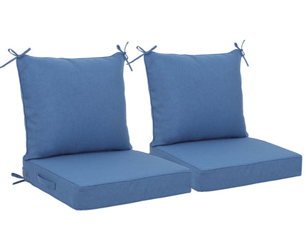 Outdoor Deep Seat Cushion Set Waterproof Fade Resistant Patio Furniture Cushions, Removable Covers, Adjustable Straps & Handles - Navy Blue