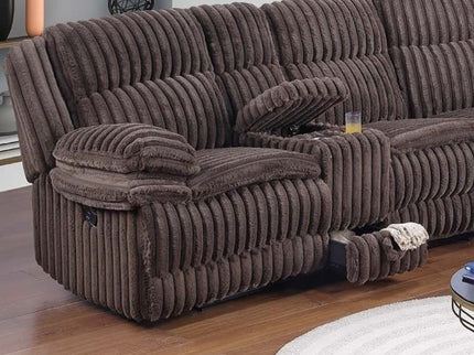 U-Shaped Sectional Sofa With Console Cup Holder, Storage Drawer, Manual Reclining
