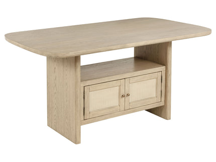 Kimpton - Counter Height Dining Table With Storage Cabinet And Shelves - Beige