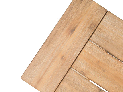 Outdoor Bench With Slat Panel Design And Acacia Wood Frame