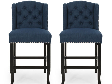 Vienna - Fabric Tufted Counter Stool With Nailhead Accents (Set of 2)