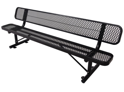 6' Outdoor Steel Bench With Backrest